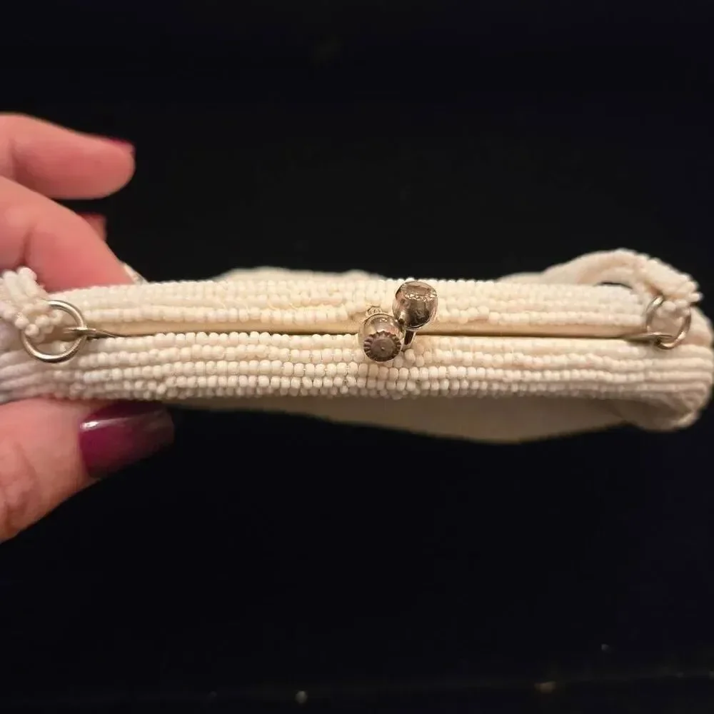 Walborg Vintage White Beaded Evening Bag Japan